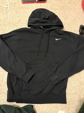 Nike Black Pullover Hoodie with White Swoosh